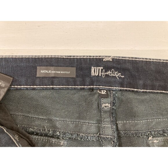 Kut From The Kloth Natalie Jeans 12 Blue Denim High Rise Bootcut Flap Pockets - Picture 8 of 14